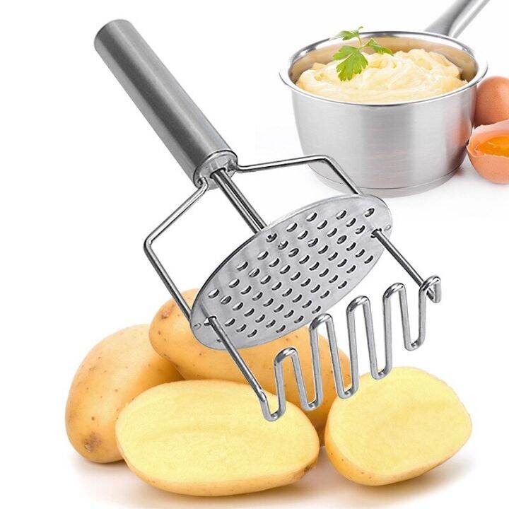 Doublelayer Potato Masher With Broad Mashing Plate for Smooth Mashed