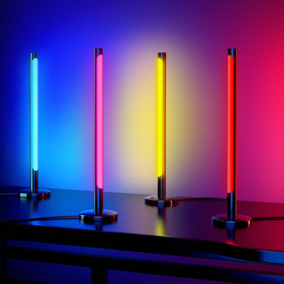 2 Sets Pickup Rhythm Night Light Strip RGB Colorful 20 LED Music Backlights APP Control Atmosphere Ambient Lamp Bar for Party
