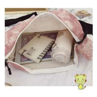 ins กระเป๋าสะพายไหล่ผ้าแคนวาสสไตล์ญี่ปุ่นสไตล์ฮาราจูกุ ulzzang messenger bag