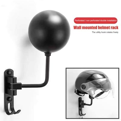 ♛□ Stainless Steel Motorcycle Bicycle Riding Helmet Holder Rack Aluminum Anti-Rust Hat Storage Bracket Hook