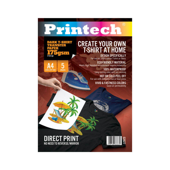 PRINTECH Dark TShirt Transfer Paper A4 175 gsm 02027 Lazada Indonesia