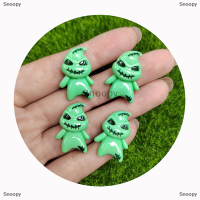 Snoopy 10ชิ้นเรซินผีสีเขียวเรซินหลังแบน Cabochon หิน appliques งานฝีมือบ้าน DIY ตกแต่งคริสต์มาสฮาโลวีน