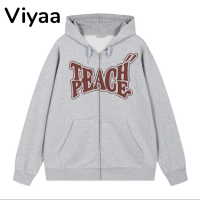 Viyaa เสื้อฮู้ด เสื้อแขนยาวอบอุ่น หลวมและสบาย ทันสมัย ชิค ทันสมัย วินเทจ WJK2390PFM 41Z231010