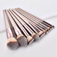 10PCS Makeup Brushes Beauty Tools Champagne Gold Foundation Brushes Eye Shadow Brushes