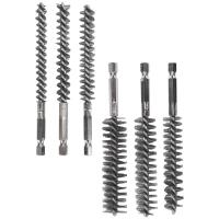 Bore Brush Stainless Steel Bristles Wire Brush for Power Drill Cleaning Wire Brush with Hex Handle 6 Pieces