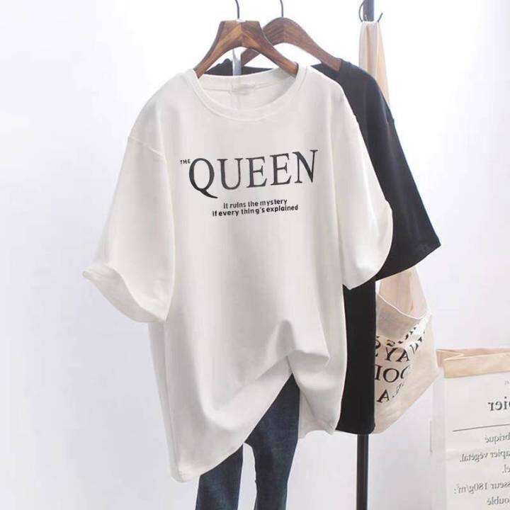 fashionjeans-เสื้อยืด-คอกลม-ลายอักษร-queen-แขนสั้น-ผ้านิ่ม-เสื้อยืดแฟชั่น-สไตล์เกาหลี-9652