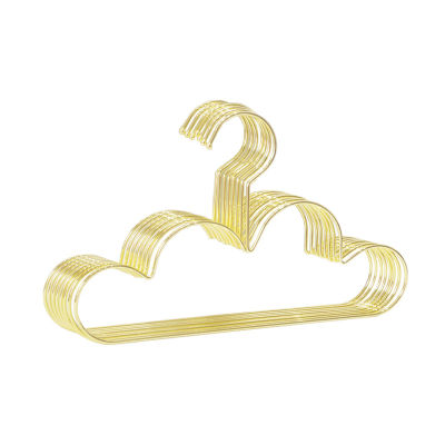 10Pcs Kid Golden Clothes Hanger Ins Nordic Non-Slip Metal Space Saving Cloud Shape Drying Rack Closet Storage Organizer Hanger