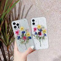 เคสโทรศัพท์แฟชั่นลายดอกไม้แห้งสนิทสำหรับ Iphone 14 13 11 12 Pro MAX 13 12 Mini X XR XS 7 8 Plus เคสโปร่งใสกันกระแทกเนื้อนิ่ม