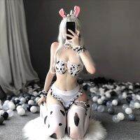 New Cos Cow Cosplay Costume Maid Tankini Bikini Swimsuit Anime Girls Swimwear Clothing Lolita Bra and Panty Set Stockings