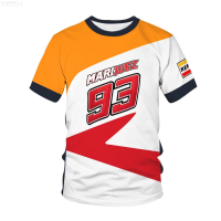 93 (สต็อกเพียงพอ) No. Summer Male 3D Print Outdoor Sports Motorcycle Racing Quick Dry Round Shirt Casual Menคุณภาพสูง size:S-5XL