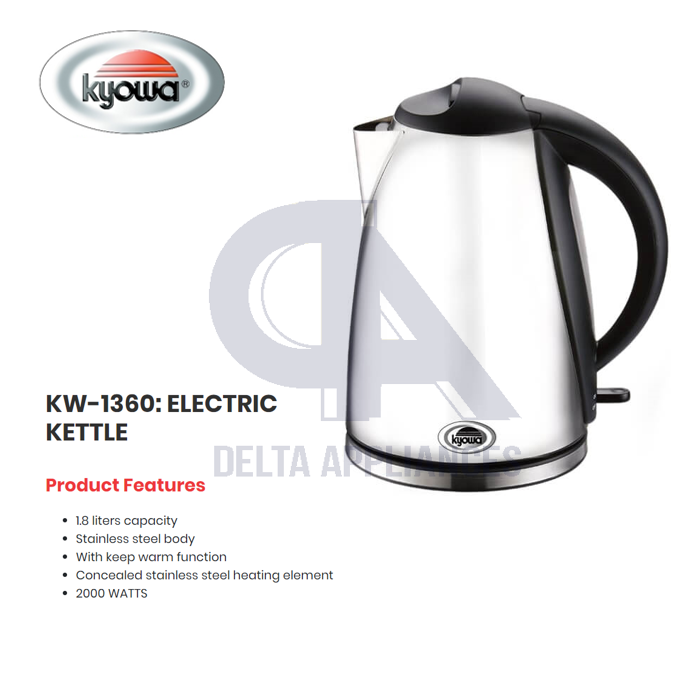 Kyowa KW 1360 Electric Kettle 1.8L Lazada PH