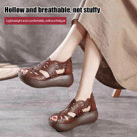 Leather Roman hollow sandals