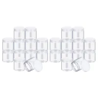 Empty 24-Pack Transparent Plastic Storage Spice Jar Wide Mouth Plastic Container with Lid for Beauty Products