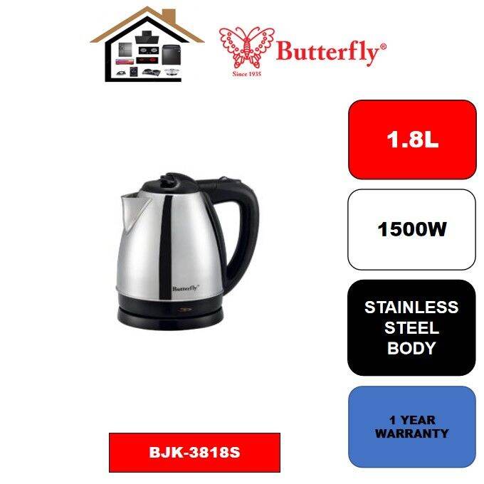 Butterfly Jug Kettle 1.8 Liter BJK3818S Lazada