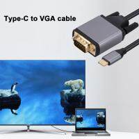 Adaptor tipe-c ke VGA USB Aloi aluminium 3.1 kabel adaptor tipe-c ke VGA 10Gbps kabel layar HD USB 3.1 untuk proyektor MacBook