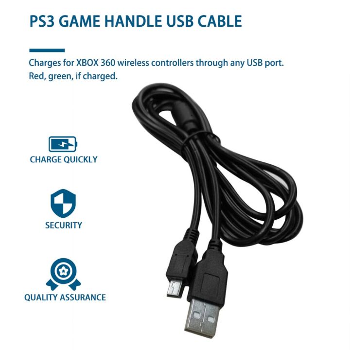 สินค้าขายดีสายชาร์จ-usb-1-8ม-gamepad-charger-สำหรับ-ps3-controller-play-and-charge