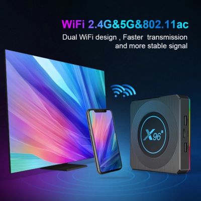 X96 X4 Amlogic S905X4 RGB TV กล่อง Android 11 4G 32GB สนับสนุน AV1 8K DUAL WIFI BT4.1 YouTube Media Player   Highlight  -CPU: Amlogic S905X4 Quad Core ARM Cortex A55;  -GPU: ARM Mali-G31 MP2;  -OS: Android 11.0;  -หน่วยความจำ: DDR3 4GB, eMMC 32GB  -สนับสน