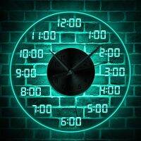 Analogous Digital Wall Clock with LED Backlight Classic Numbers Design Numeral Display Acrylic Lighting Night Wall Light Decor