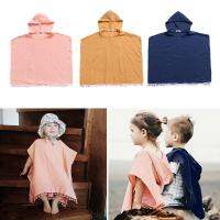 （HOT)Baby Kids Hooded Cape Sleeveless Cloak Poncho Outwear Beach Swimwear Coverup Bath Robe Towel Wrap for Boys Kids Children