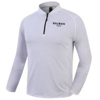 Original Balmain∮ Paris เสื้อโปโลผู้ชาย Regular Fit Cotton Golf Shirt Soft Breathable Fashion Casual Collared Tshirts