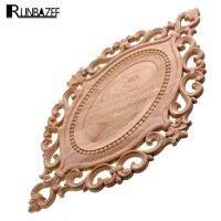 【CC】✻卐  RUNBAZEF Wood Applique Circular Plate Door Cabinet Ornaments Figurines Miniatures Figurine