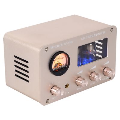 PJ.MIAOLAI SA1000 HiFi Lossless Switching Audio Selector 4 in 2 Out Tube Headphone Power Front Stage Amplifier with VU Meter