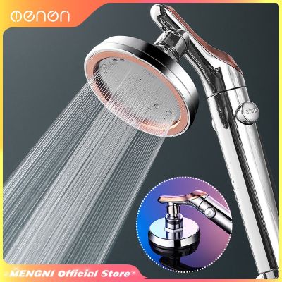 MENGNI-Luxury high pressure shower head stainless steel One-key Stop Water Bathroom Accessories bathroom accessories sets Showerheads