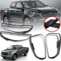 ครอบไฟหน้า ครอบไฟท้าย รุ่น มาสด้า MAZDA BT-50 BT50 ปี 2020 - 2022 สีดำด้าน