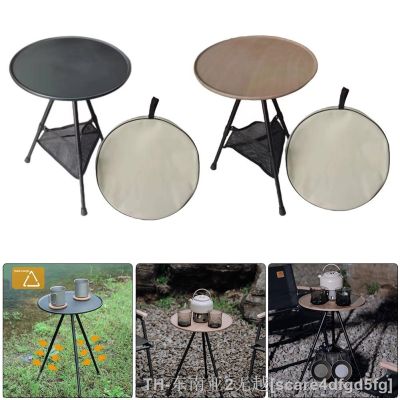 hyfvbu♨►  Camping Folding Table Aluminum Alloy Outdoor Telescopic Adjustable Round Triangular Desk for