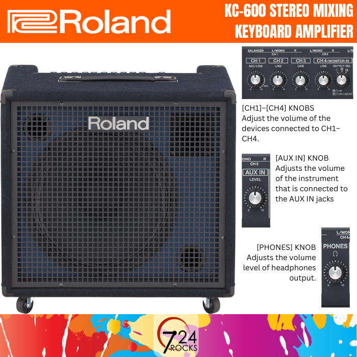 724ROCKS Roland keyboard amplifier KC600 Stereo Mixing Keyboard