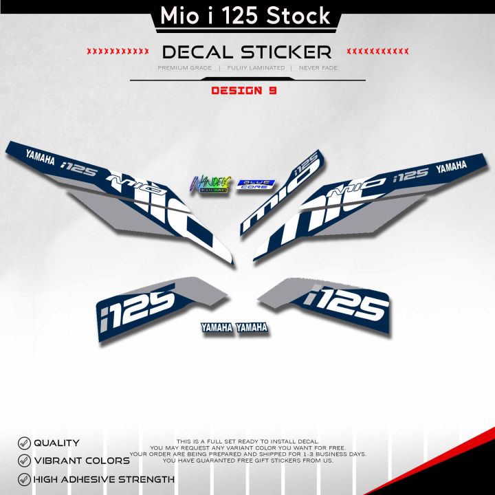 Mio i 125 Stock Decals - ( Riders Base Fully Laminated - Gloss Vinyl ...