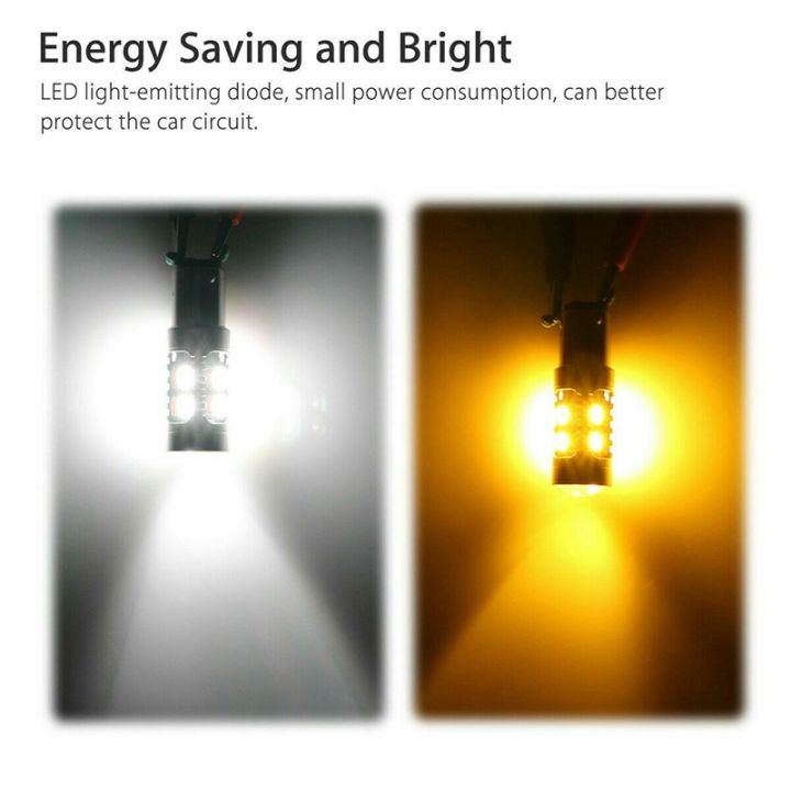 2x-led-light-dual-color-bulb-5630-20smd-canbus-car-brake-reverse-lamp-turn-signal-white-amber