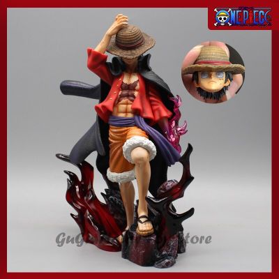 ZZOOI 25cm One Piece Yonko Luffy Figure 4 Emperors GK Anime Figures 2 Heads PVC Action Figurine Statue Collectible Model Toys Gift