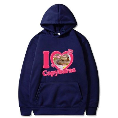 Fashion Funny I Love Capybara Hoodies For Women Y2K Graphic Loose Sweatshirt Men Pullover Harajuku Streetwear Autumn Winter Tops Size Xxs-4Xl