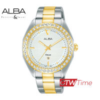 Alba Ladies White Patterned นาฬิกาข้อมือผู้หญิง สายสแตนเลส รุ่น AH7V34X1