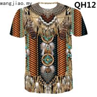 National Wind Indian Bohemian Style Jersey Short-Sleeved Shirt 3D Digital Print Mens Round Neck Casual Short Sleeve T-Shirt