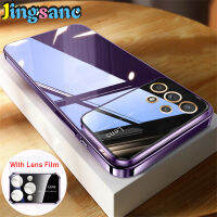 Jingsanc เคสชัดเจนแบบ HD หรูหราปลอกสำหรับ Samsung กาแลคซี A53 5G เคสชุบด้วยไฟฟ้าที่มีการป้องกันฟิล์มเลนส์ในตัวฝาครอบกันกระแทกรองรับการกระแทกซัมซุง A53 A31-1 5G