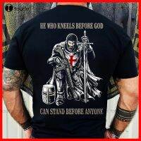 New He Who Kneels Before God Can Stand Before Anyone Gift T-Shirt Hawaiian Shirts Cotton Tee Xs-5Xl Unisex Fashion Funny Tshirt