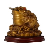Toad Frog Money Statue Wealth Chinese Decor Figurine Feng Sculpture Shui Coin Garden Desktop Retro Attract Decoration Coins