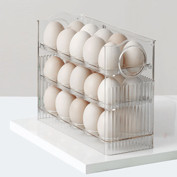 ชั้นเก็บไข่ในตู้เย็น-ชั้นวางไข่3ชั้น-ชั้นสำหรับเรียงไข่-ชั้นวางไข่ในตู้เย็น-สามารถเช็ควันไข่เสียได้