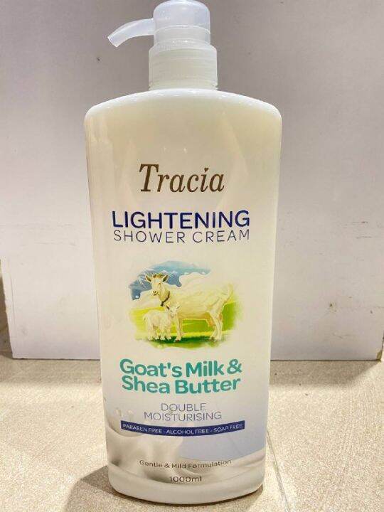 Tracia Lightening Shower Cream Goat's Milk & Shea Butter 1000ML Lazada