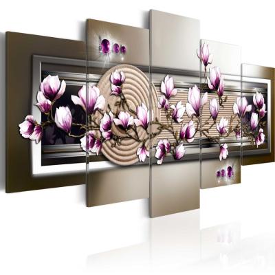 2019 Wall Art Canvas Painting 5 Pieces Mangnolia Flower Orchid Flower Modern Home Decoration,Choose Color And Size((No Frame)