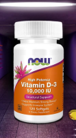 High Potency Vitamin D-3 10,000IU 120 / 240 Softgels by NOW FOODS