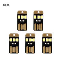 5Pcs/lot Night Lamp Mini Pocket Card USB Power LED Keychain Night Light 0.2W USB LED Bulb Book Light For Laptop PC Powerbank Night Lights