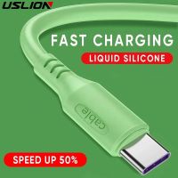 [KOLT Digital] USLION 5A ซิลิโคนเหลวค่าใช้จ่ายได้อย่างรวดเร็ว USB Type C เคเบิ้ลสำหรับซัมซุงหัวเว่ย Xiaomi อย่างรวดเร็วชาร์จ Type C สายเคเบิลข้อมูล Micro USB สาย