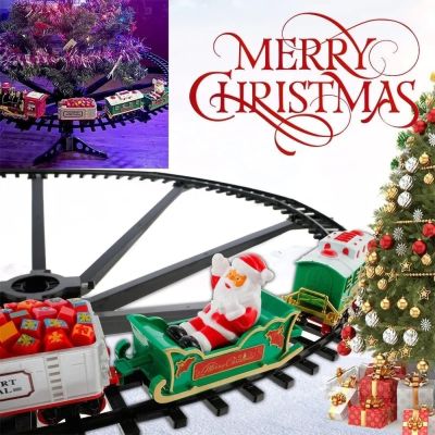 Christmas Tree Electric Train Set Toy Track Car With Music Santa Claus Round Rail Train Toys Xmas Gift Christmas Tree Decoration