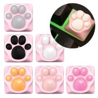 Lovely Cat Claw Keycap Aluminum Alloy Personalized Mechanical Keyboard Keycap with Light Transmission Silicone Soft Feel