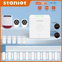 Staniot SecCube 3 Alarm System Kit 433Mhz Wireless WiFi Tuya Smart Security Protection Support RFID APP Control Works with Alexa Household Security Sy