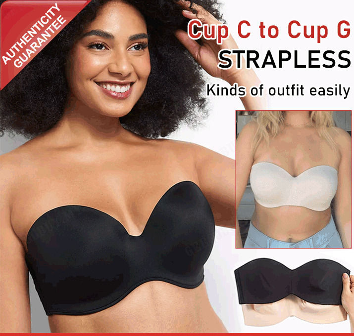 makang Women Strapless Bra Strapless No-Marking Bra Multiway Bra Comfort  Underwear【Cup B to G】