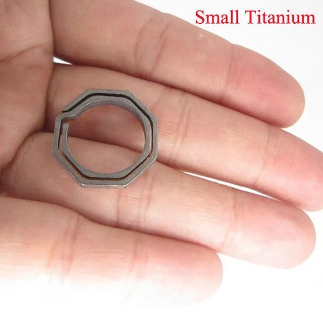 Octagon Titanium TC4 Ti Pocket Hook Keychain Keyring ring Key